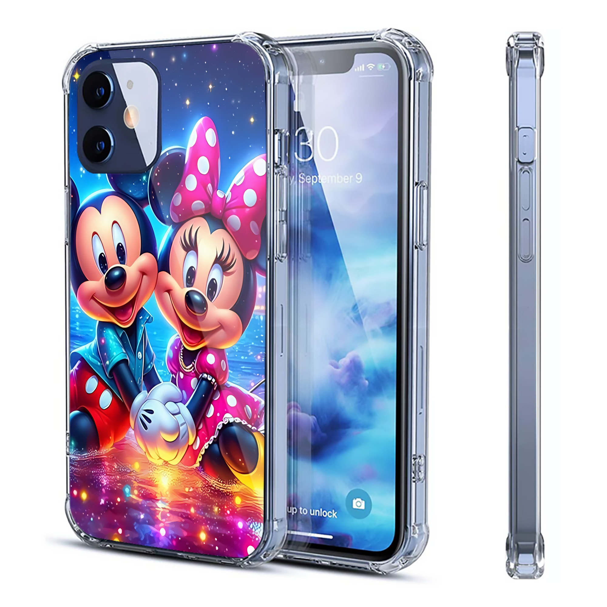 （画像用） ミッキーマウス Mickey Mouse 【iPhone 12シリーズ対応】透明スマホケース（クリアソフトケース）